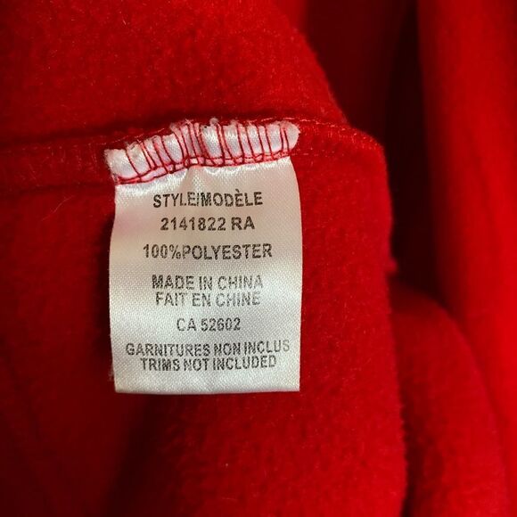 Beautiful red floral fleece zip up jacket sweater pullover - Picture 6 of 6